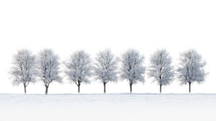Winter landscape with snow-covered mountains on transparent background, cut out. Perfect for seasonal, environmental, and 3D visualization projects
