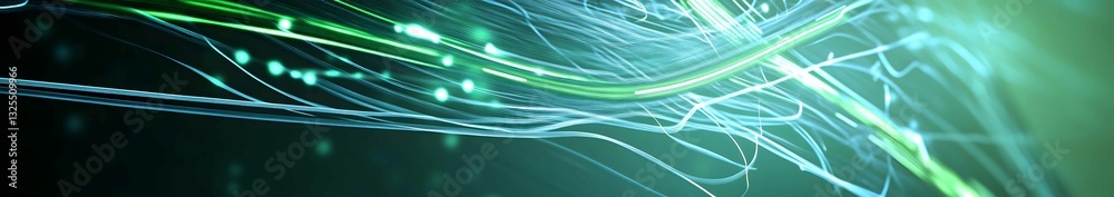 Poster colorful light trails create a mesmerizing effect in an abstract digital artwork with dynamic patter