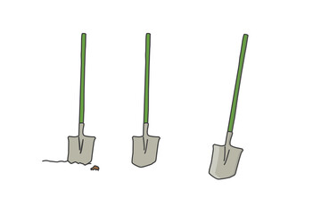 スコップ, シャベル, 掘る, 掘削, 土木作業, 農作業, 造園, ガーデニング, DIY, 庭仕事, 畑, 園芸, 道具, 工具, 建設, 建築, 工事現場, 砂利, 土いじり, 除雪, 穴掘り, 土壌改良, 園芸用品, 草取り, 環境整備, クリーンアップ, 掘り起こす, 屋外作業, 手作業, 労働, 屋外, 現場作業, 土木工事, 地盤改良, 作業道具, プラスチック, 掃除, ベクター,