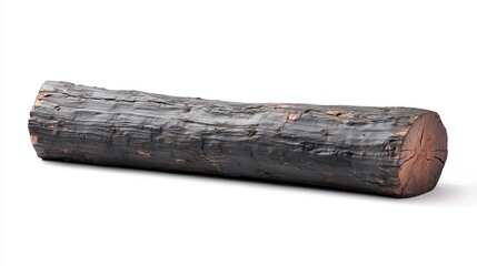 Fototapeta premium Old wooden logs on a white background, isolated