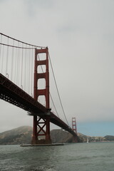 Golden Gate Bridge in San Francisco on a foggy day