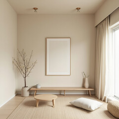 a tranquil and harmonious interior that blends scandinavian simplicity with japanese minimalism