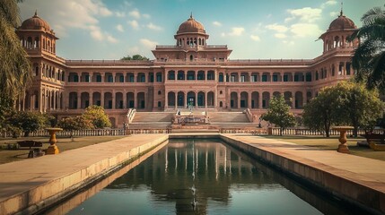Fototapeta premium Exploring the heritage of New Delhi's colonial government architecture.