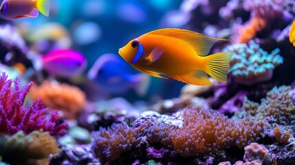 Obraz premium Coral reef exploration underwater marine life vibrant environment close-up aquatic biodiversity