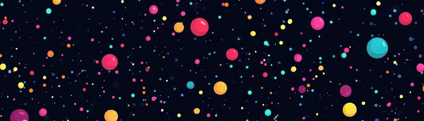 Abstract pastel sprinkles on a dark background, seamless vector pattern for trendy designs