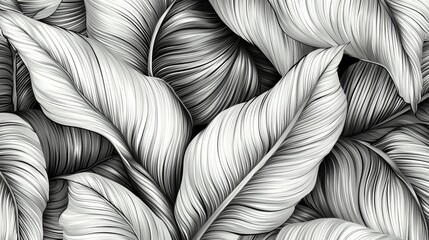 Obraz premium Tropical-inspired design showcasing elegant banana foliage.