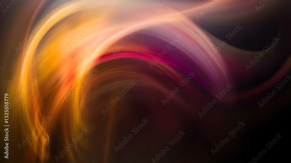 Poster Dynamic swirls of color create a mesmerizing abstract artwork with fluid movement and warm tones in a captivating display