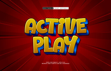 active play editable text effect with a play and kids text effect