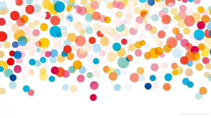 Decorative border showcasing an array of lively and bright confetti patterns. 