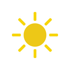 bright sun isolated on a white background