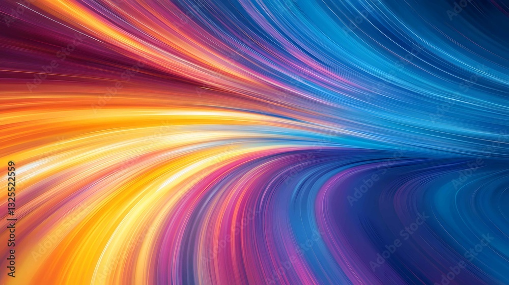 Poster vibrant abstract artwork featuring flowing colors in dynamic lines creating a sense of movement and 