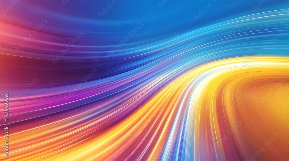 Poster vibrant abstract artwork featuring flowing colors in dynamic lines creating a sense of movement and 