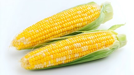 fresh corn on white background