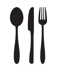 Cutlery icon. Spoon, forks, knife