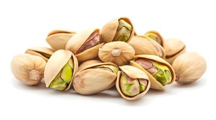 Pistachio nuts isolated on white background