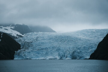Kenai Fjords National Park cruise glacier view in Seward Anchorage Alaska, Holgate Glacier