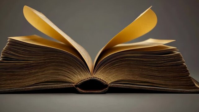 Pages in motion: the transformative journey of an open book in gentle breeze