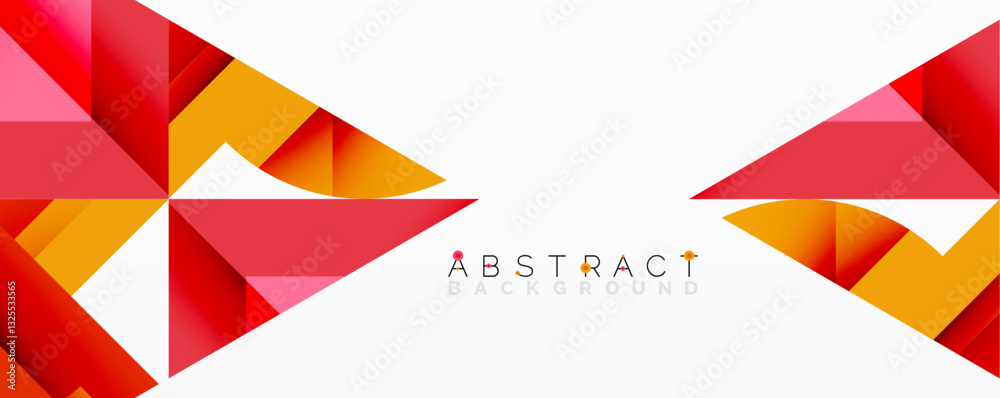 Poster Abstract geometric composition with interlocking circular and angular shapes, featuring smooth gradients and sharp contrasts on a white background