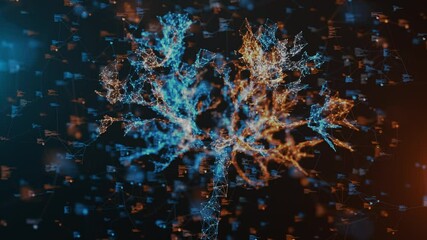 Eco-Tech Neural Network Artificial Growth Patterns, Background animation - Powered by Adobe