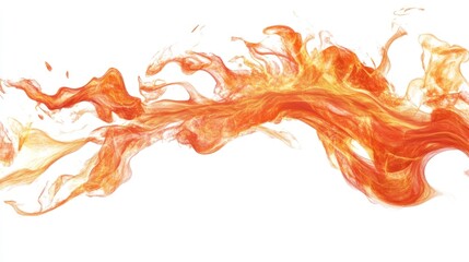A flowing orange and yellow abstract design on white background