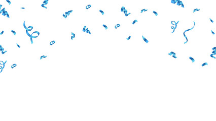 blue confetti and ribbon background vector