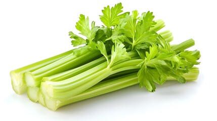 celery on white background