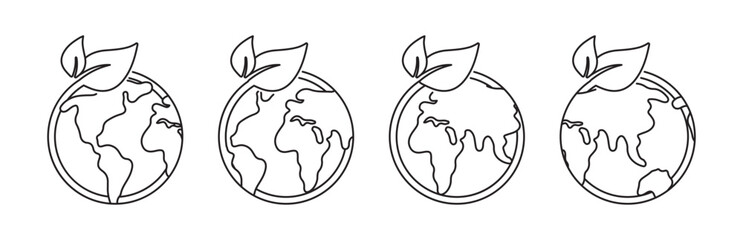 Eco environment icon outlines