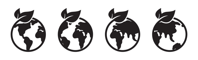 Eco environment icon black