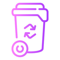 trash bin Line Gradient Icon