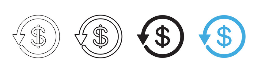 Chargeback vector flat icons