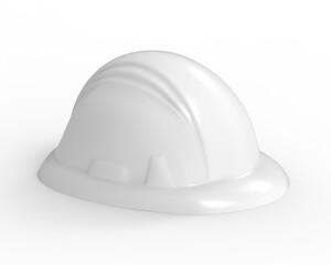 Safety helmet mockup for construction worker or engineer, hard hat mockup on isolated white background, 3d illustration