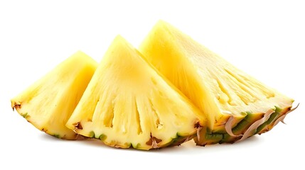 Freshly Cut Pineapple Wedges Displayed