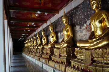 Fototapeta premium Golden Buddha in Wat Suthat Bangkok Thailand