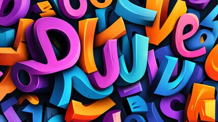 Fototapeta premium Bold and Vibrant Lettering Background