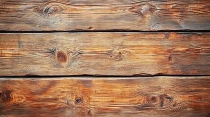 Naklejka premium Detailed closeup of textured brown wooden planks with distinct grain