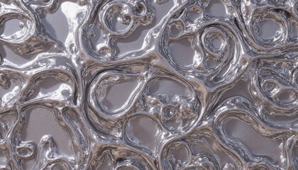 Abstract metallic texture with fluid shapes
