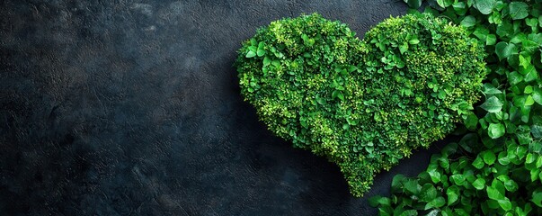 Celebrate nature's love heart-shaped greenery art in serene indoor space