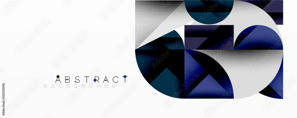 Aufkleber Modern abstract composition with layered circles and angular segments featuring gradients, transparency effects, and a structured geometric layout