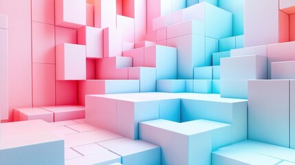 Dynamic abstract architecture digital space conceptual art bright colors 3d viewpoint