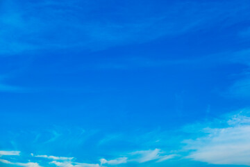 Panorama of cloud clear sky background for summer vacation concept at ocean and summer sea water with sunlight of beautiful cloudy