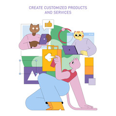 Product Marketing. Flat Vector Illustration