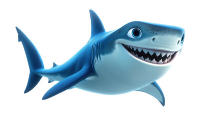 Naklejka premium shark cartoon isolated on white background 