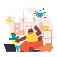 Fitness. Flat Vector Illustration