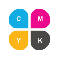 CMYK logo round vector design