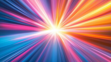 Fototapeta premium Abstract vibrant light speed burst.
