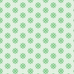 Green Geometric Seamless Pattern – Abstract Floral Snowflake Design