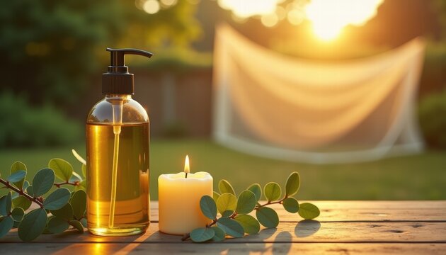 Homemade essential oil insect repellent set for wellness blogs and holistic health websites