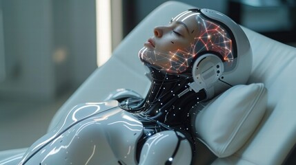 Futuristic Robot with Neural Network Design in Modern Environment