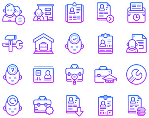 Set of Human resources icons	
