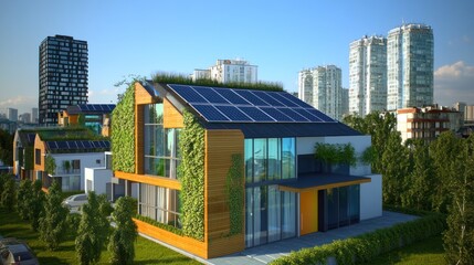 Modern sustainable home in urban setting